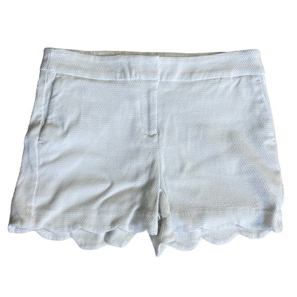 Women's Size 10 Attyre White Mackenzie Knit Scalloped Hem Casual Shorts - Picture 6 of 8